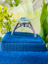 Load image into Gallery viewer, Stunning Aquamarine &amp; Diamond Ring in Platinum
