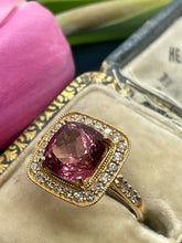 Load image into Gallery viewer, Pink tourmaline in rose gold
