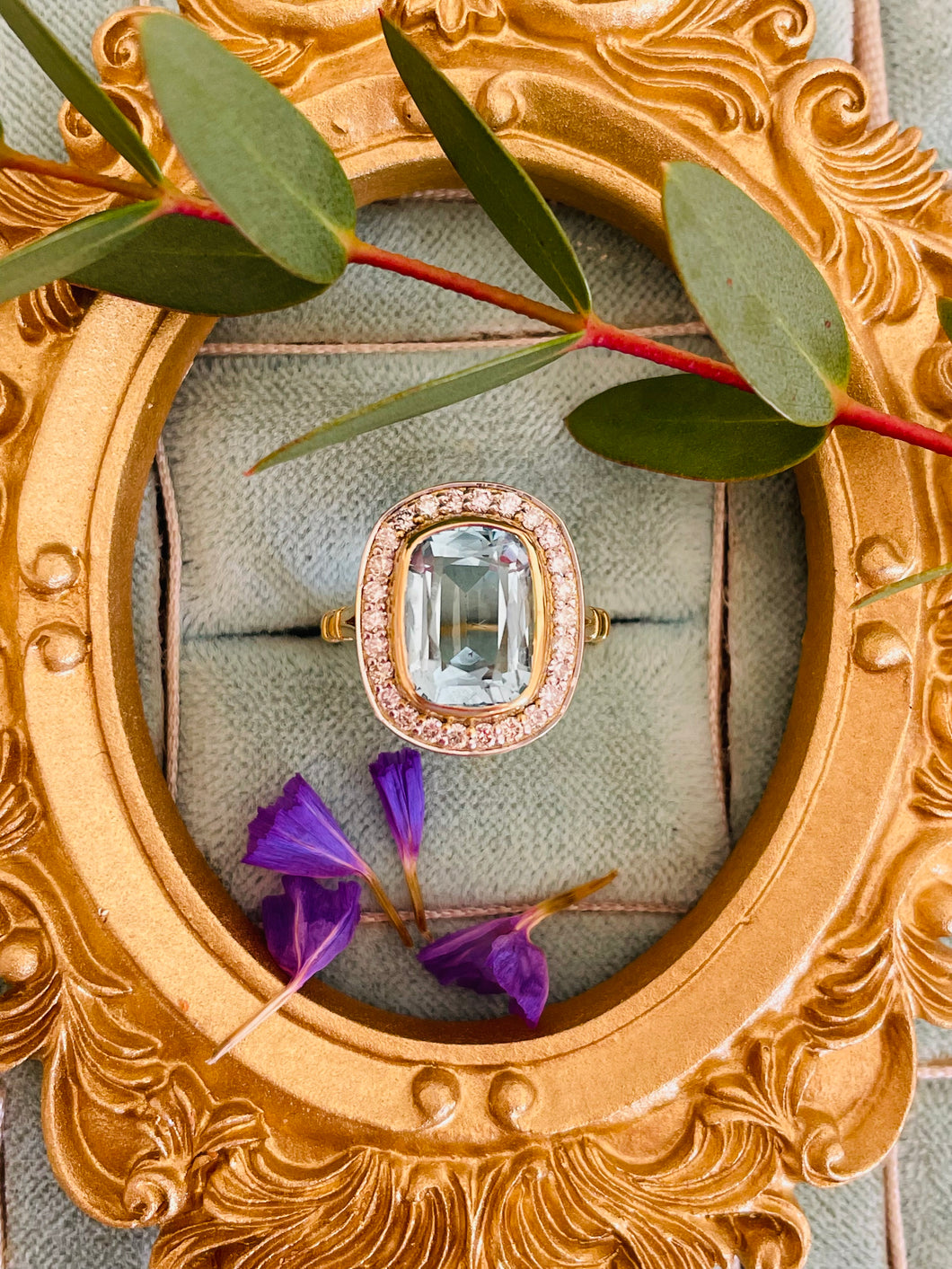 Opulent Aquamarine & Diamond Ring