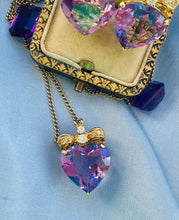 Load image into Gallery viewer, Heart Shaped Amethyst and Diamond Pendant
