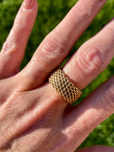 Tiffany Somerset Mesh Ring Yellow Gold (18K) Fashion No Stone Band Ring Gold